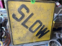 Slow Metal Traffic Sign