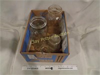 Box Lot Vintage Glass Jars & More