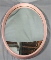 Oval Wall Hanging Mauve Color Framed Mirror. See