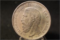1900 German 5 Reich Mark Silver Coin