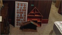 Nativity stable, wall shelf, picture frame