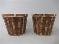 Small Wicker Baskets Set of 2 H7" Diam 8"