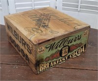 Dovetailed Wilbur's Breakfast Cocoa Wooden Box -