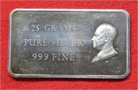 Vintage 25 Grams Silver Bar