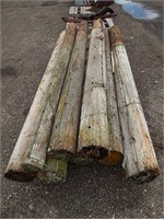 9' Wood fence posts; qty 8