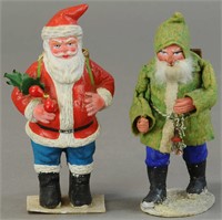 TWO SMALL SANTA CLAUS FIGURES