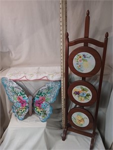 Folding Wood Plant Stand, Butterfly Decor
