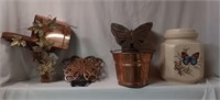Butterfly & Copper Decor- LG Butterfly Canister