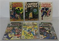 Six Marvel Captain America comics