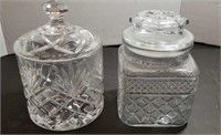 Cut glass canister and glass canister