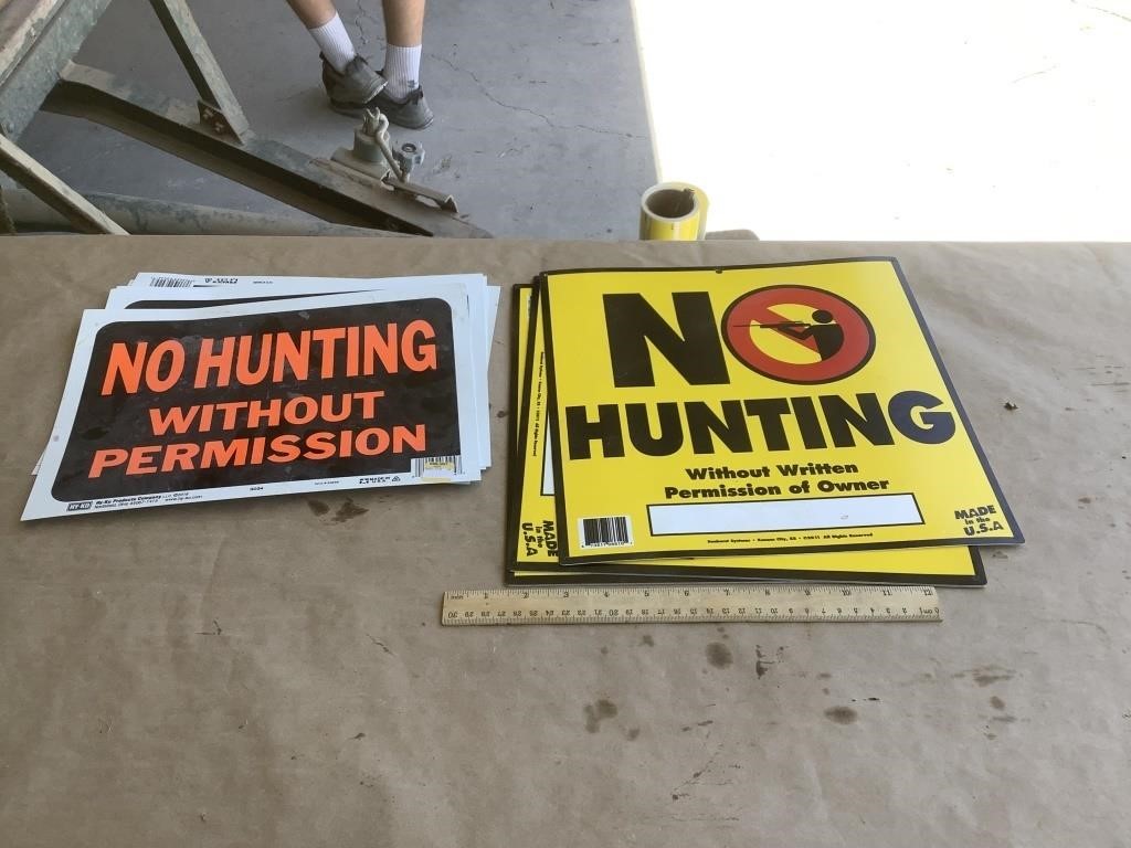 11 No Hunting signs