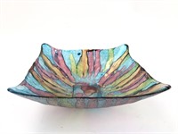 Il Quadrifoglio Italian art glass bowl.  8" x 8"