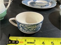 currier and Ives blue royal teacup