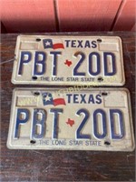 Pair of Texas license plates