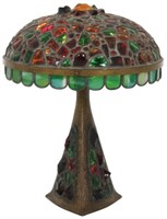 Bronze Chunk Jewel Leaded Table Lamp