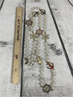 Long Strand ANCHOR SHIP WHEEL Necklace/Earrings