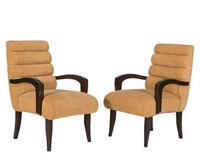 Pair Art Deco Style Arm Chairs