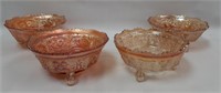 (4) Fenton Marigold Panther Footed Sauce Bowls