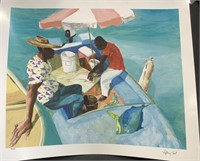 Exquisite Tiffany Erwin Cant Men in Boat