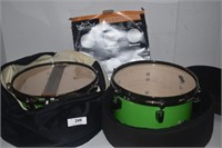 Remo Weatherking Snare Drum. Evans DD. w/Cases