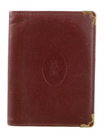 Cartier Burgundy Leather Gold-tone Bifold Wallet