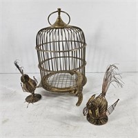 Brass Birds & Cage