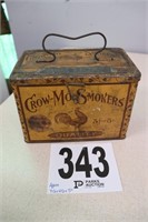 Vintage Metal Crow-Mo Smokers Cigar Box(R1)