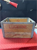 vintage Wooden box and contents