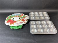 Two Mirro Cupcake Tins and Wreath Mold