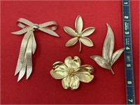 Gold Toned Brooches