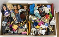 Lot of dolls and toys