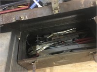gray toolbox and tools