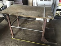 Welding table, Metal top with OSB bolted on