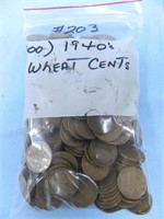 (300) 1940s Wheat Cents