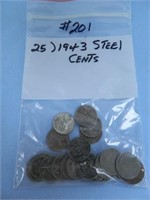 (25) 1943 Steel Cents