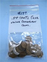 .54 Cents Face Value Canadian Coins