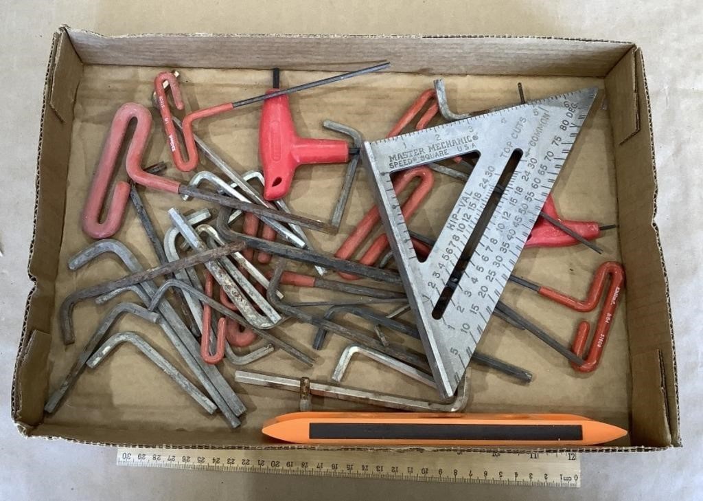 Assorted tool lot with allen wrenches