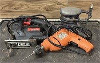 jigsaw, drill, palm sander - all tested good