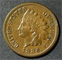 1886 T-1 INDIAN HEAD CENT VF