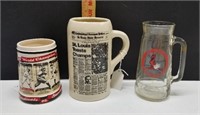 3 St Louis Cardinals Steins- 1926 World