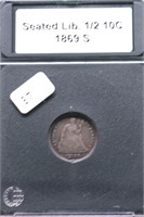 1869 S HALF DIME F