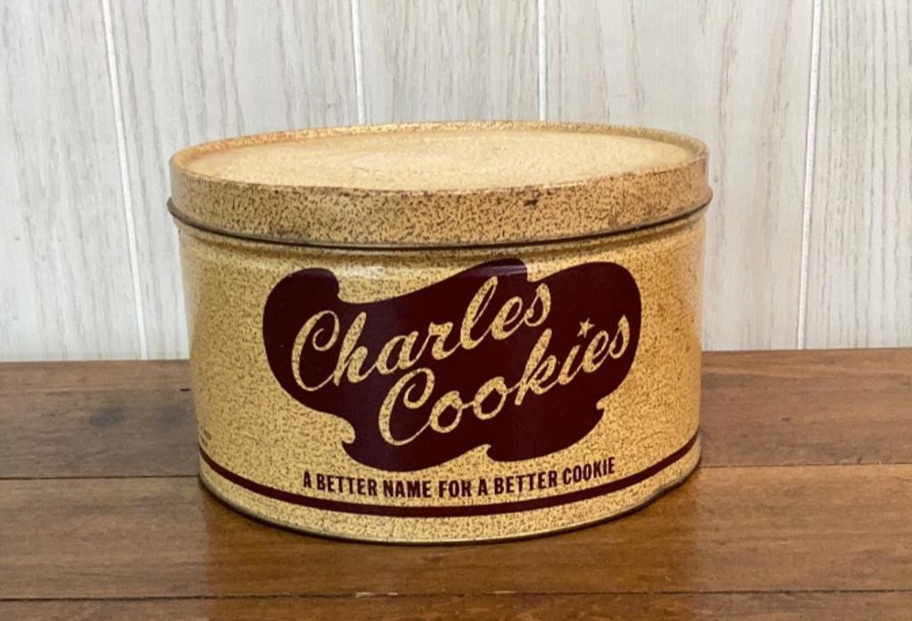 Vintage Charles Cookies Tin