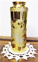 Vintage Porcelain Gold Gilt Peacock Vase