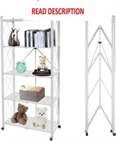 Yuanjimi 5 Tier Foldable Storage Shelf with Wheels