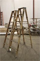 (2) 7' Wood Ladders