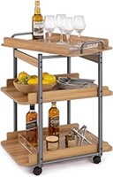 Becko Bar Cart Kitchen Serving Cart with Removable