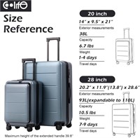 COOLIFE Luggage Suitcase Piece Set Carry On