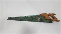 HANDPAINTED NATURE THEMED WALL HANGING SAW