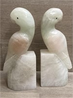 Alabaster Stone Bird Bookends