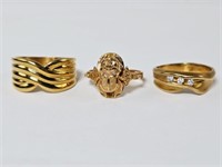 16 Grams 18KT Gold Rings: Diamond & Other